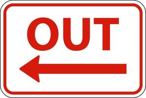 Out Left Arrow Sign On White Background vector