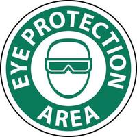 Eye Protection Area Floor Sign On White Background vector