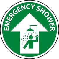 Emergency Shower Floor Sign On White Background vector