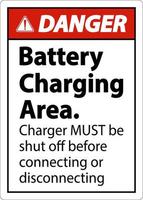 Danger Charger Must Be Shut Off Sign On White Background vector