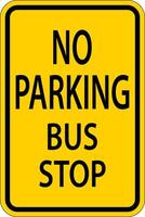 No Parking Bus Stop Sign On White Background vector