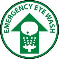 Emergency Eye Wash Floor Sign On White Background vector