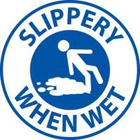 Slippery When Wet Floor Sign On White Background vector