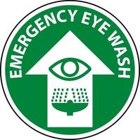 Emergency Eye Wash Floor Sign On White Background vector