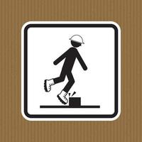 Caution Watch Your Step Sign On White Background vector