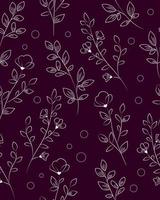 Dark pattern witl flowers line art vector