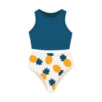 Bikini swimsuit with pineapples vector