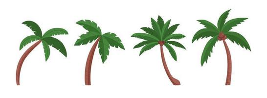 Set of colorful palm trees vector