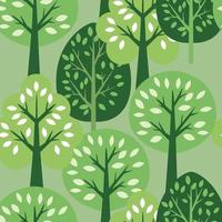 Seamless pattern with trees on green background vector