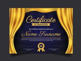Realistic Curtain Luxury Certificate Template vector