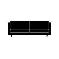 Sofa Silhouette. Black and White Icon Design Element on Isolated White Background vector