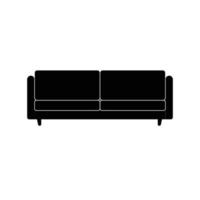 Sofa Silhouette. Black and White Icon Design Element on Isolated White Background vector