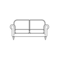 Sofa Outline Icon Illustration on Isolated White Background