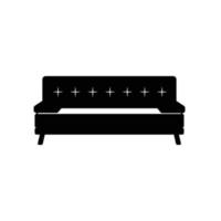 Sofa Silhouette. Black and White Icon Design Element on Isolated White Background vector