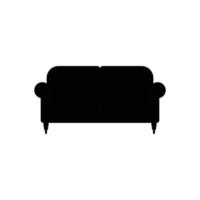 Sofa Silhouette. Black and White Icon Design Element on Isolated White Background vector