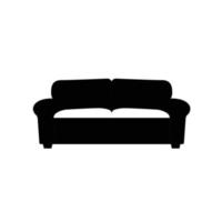 Sofa Silhouette. Black and White Icon Design Element on Isolated White Background vector