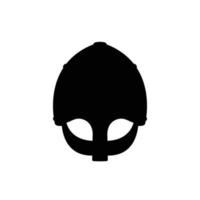 Viking Helmet Silhouette. Black and White Icon Design Element on Isolated White Background vector