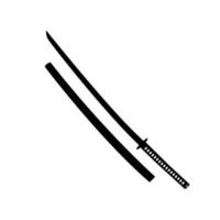 espada katana con silueta de vaina. elemento de diseño de icono en blanco y negro sobre fondo blanco aislado vector