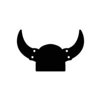 silueta de casco vikingo. elemento de diseño de icono en blanco y negro sobre fondo blanco aislado vector