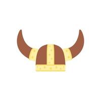 Viking Helmet Flat Illustration. Clean Icon Design Element on Isolated White Background vector