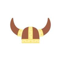 Viking Helmet Flat Illustration. Clean Icon Design Element on Isolated White Background vector