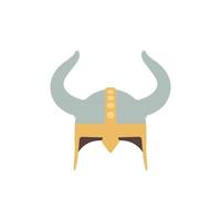 Viking Helmet Flat Illustration. Clean Icon Design Element on Isolated White Background vector
