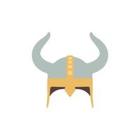 ilustración plana de casco vikingo. elemento de diseño de icono limpio sobre fondo blanco aislado vector