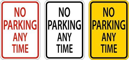 No Parking Any Time Sign On White Background vector