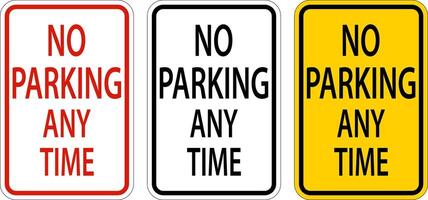 No Parking Any Time Sign On White Background vector