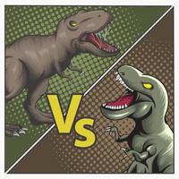 dinosaurio versus comic vector