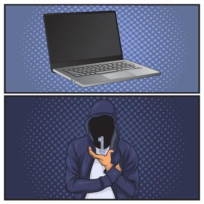 Hacker and laptop