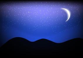 Moon on the sky at night time graphics design vector illustration