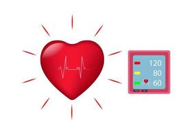 equipo médico de dispositivo digital para medir la presión, diagnosticar hipertensión, corazón, ilustraciones vectoriales concepto de salud vector
