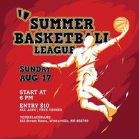 basketball summer league flyer template vector