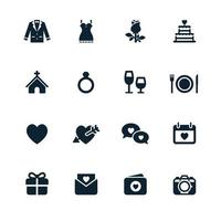 Wedding and Love Icons vector
