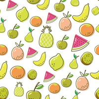 Cute seamless childish pattern of a fruits. vector