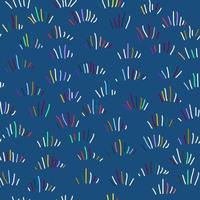 Seamless pattern of the color line grass doodle vector