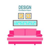 Living room. Interior design vector