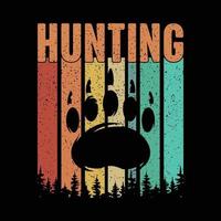 tipografía de diseño de camisetas de moda vectorial de caza, plantilla de diseño, gráfico, prendas de vestir, ropa, rifle, ciervo vector