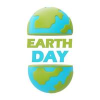 Happy earth day with World globe,World environment day,3d rendering. photo