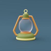 3d render of lantern on blue background,Camping equipment,holiday vacation concept.minimal style.3d rendering. photo