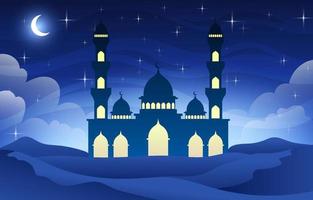 Desert and Mosque Background vector