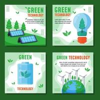 plantilla de publicación de redes sociales de tecnología verde vector