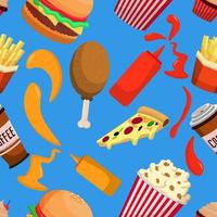 Seamless Junk Food Background vector
