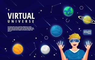 fondo del concepto de universo virtual vector