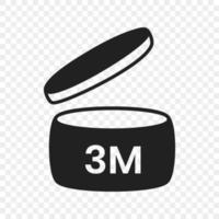 3m period after open pao icon sign flat style design vector illustration