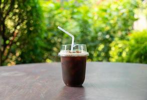 iced black coffee or americano coffee photo