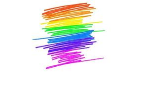 Rainbow art drawing in stripes and heart, background, lgbtqai comcept photo