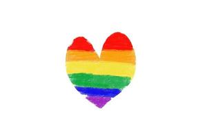 Rainbow art drawing in stripes and heart, background, lgbtqai comcept photo