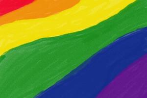 Hand drowing of rainbows stripes, heart, concepf tor lgbtqai celebrations in pride month. photo